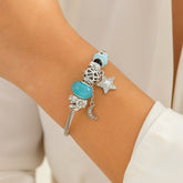 Boho Luminous Glow In The Dark Moon Phase Star Bangle Bracelet